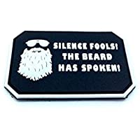 Silence Fools la barba ha Voz Negro PVC Airsoft Patch